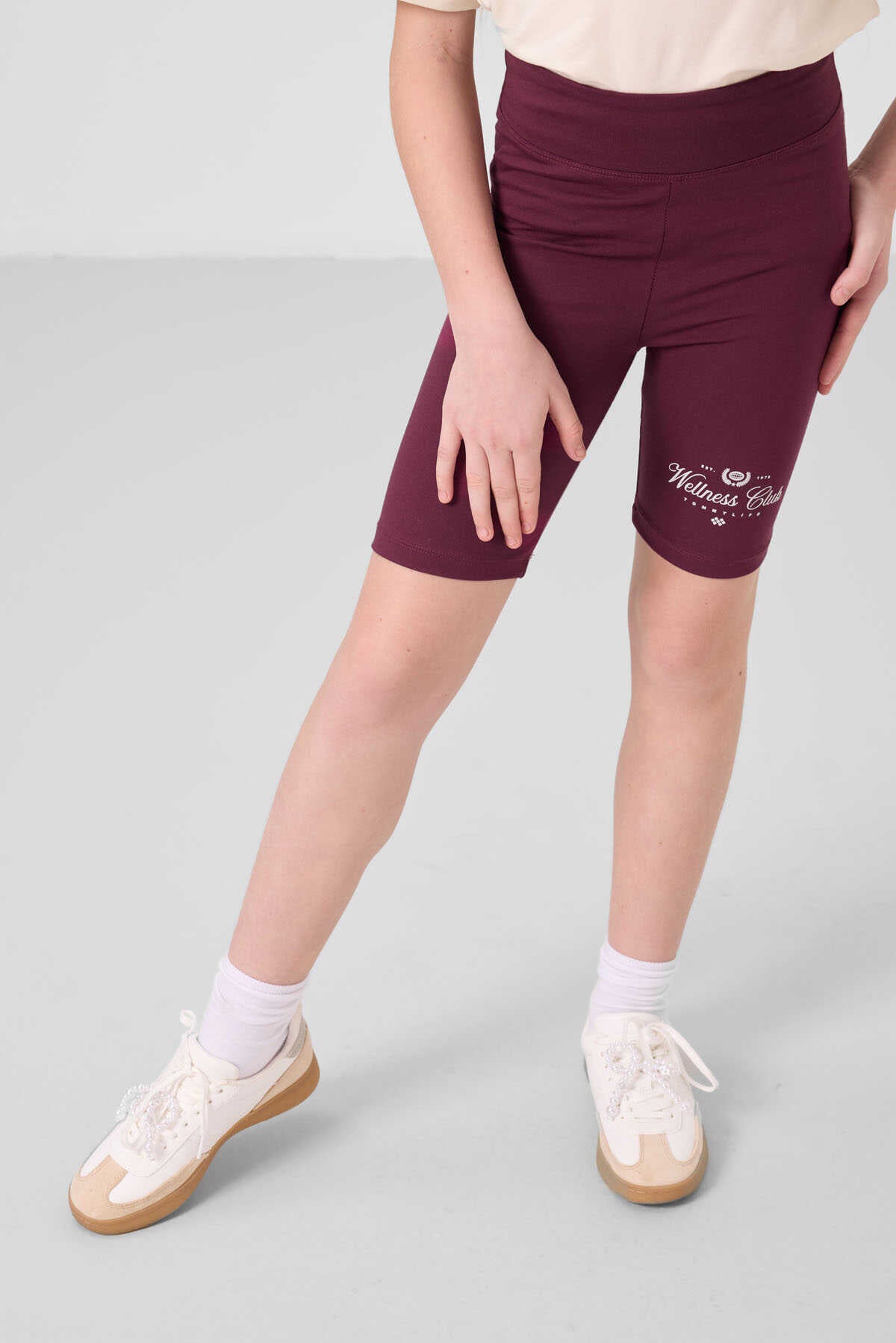 Tommylife Wholesale Cotton Crew Neck Standard Fit Printed Girls' Legging Set 75190 White Black
