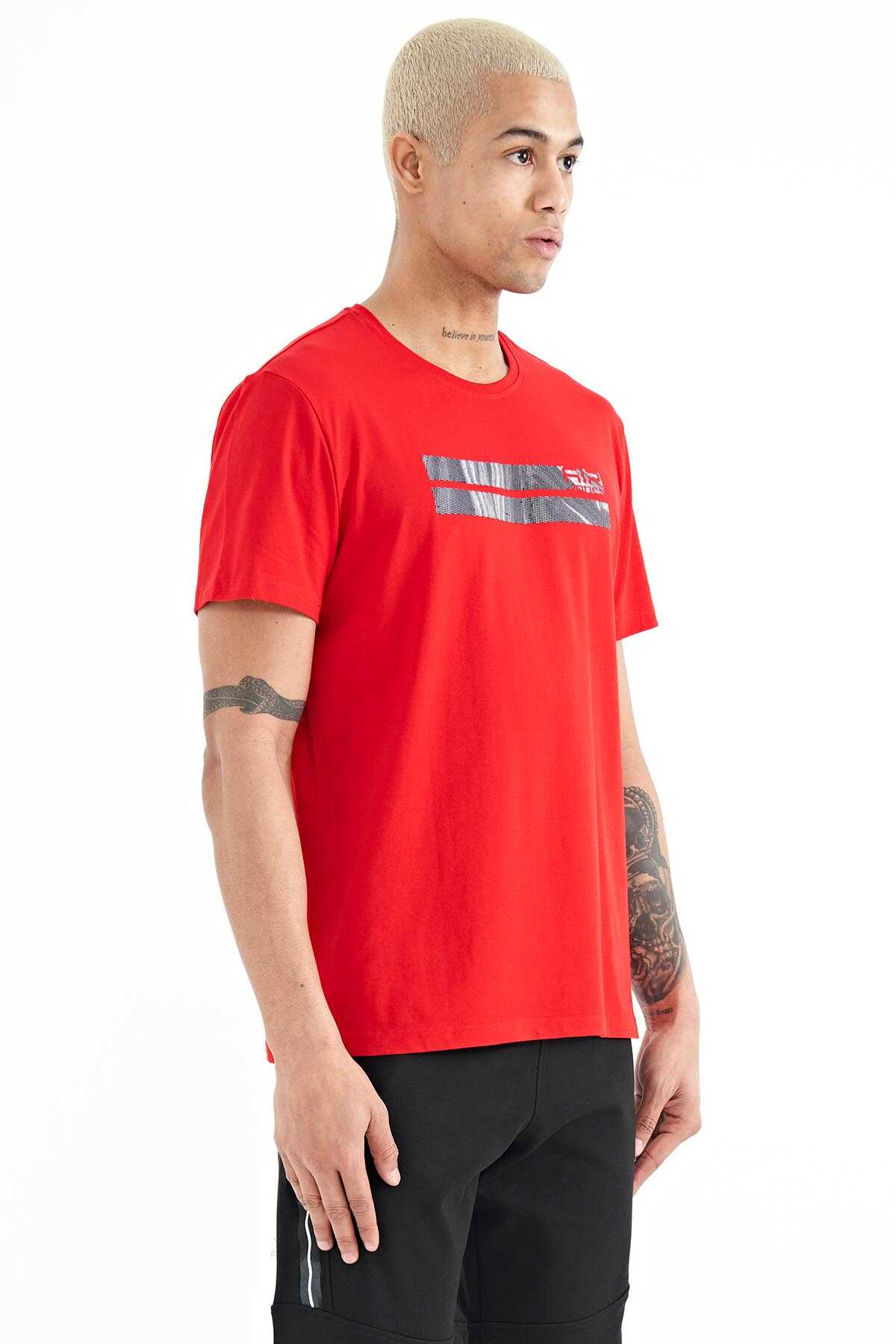Tommylife Toptan Peter O Yaka Standart Kalıp Baskılı Erkek T-Shirt 88204 Siyah