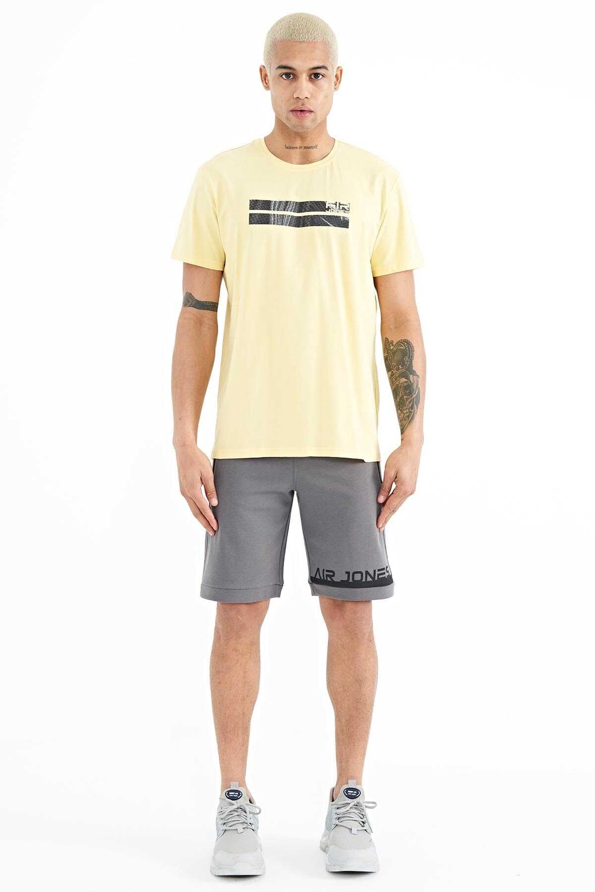 Tommylife Toptan Peter O Yaka Standart Kalıp Baskılı Erkek T-Shirt 88204 Siyah