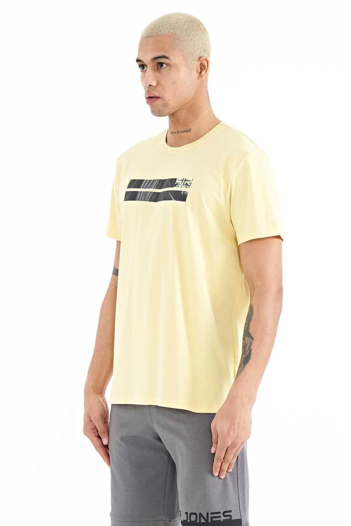 Tommylife Toptan Peter O Yaka Standart Kalıp Baskılı Erkek T-Shirt 88204 Siyah