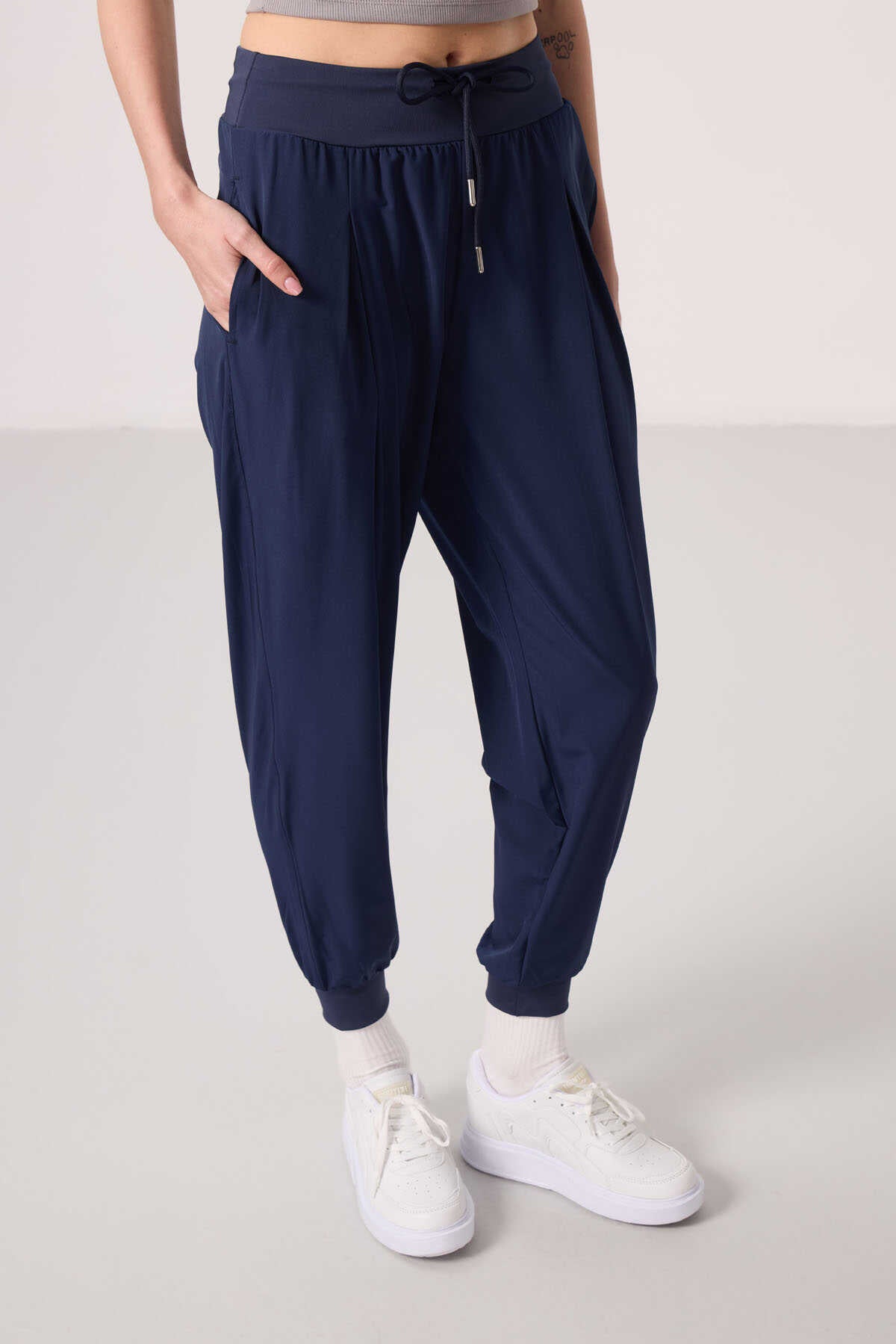 Tommylife Toptan Polyester Cepli Standart Kalıp Kadın Pantolon - 94677 İndigo
