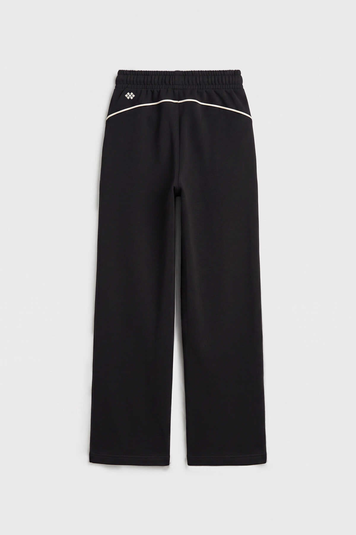 Tommylife Toptan Siyah Biye Detaylı Basic Palazzo Kız Çocuk Eşofman Alt - 75195