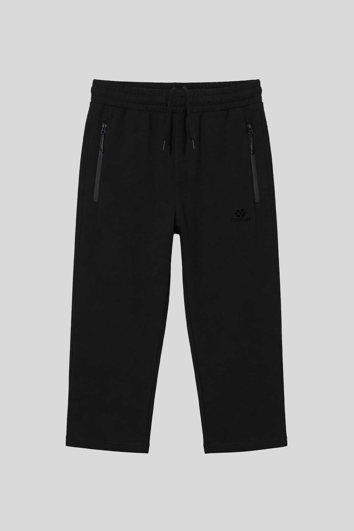 Tommylife Wholesale Black Zipper Pocket Standard Fit Classic Leg Men's Capris - 83090