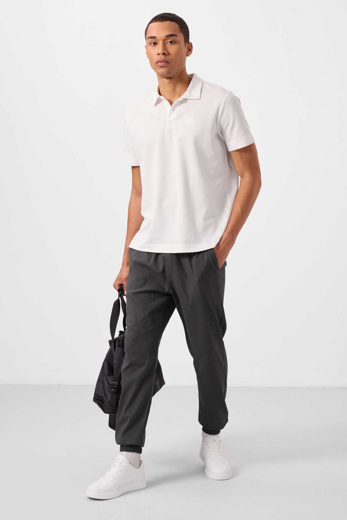 Tommylife Toptan Standart Fit Dokuma Hafif Esnek Chino Erkek Pantolon 82176 Siyah