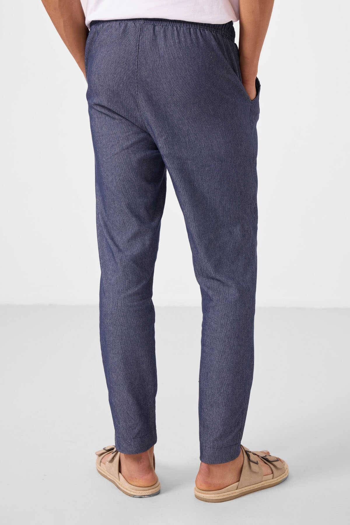 Tommylife Wholesale Standard Fit Woven Lightweight Stretchy Chino Men's Trousers 82177 Black
