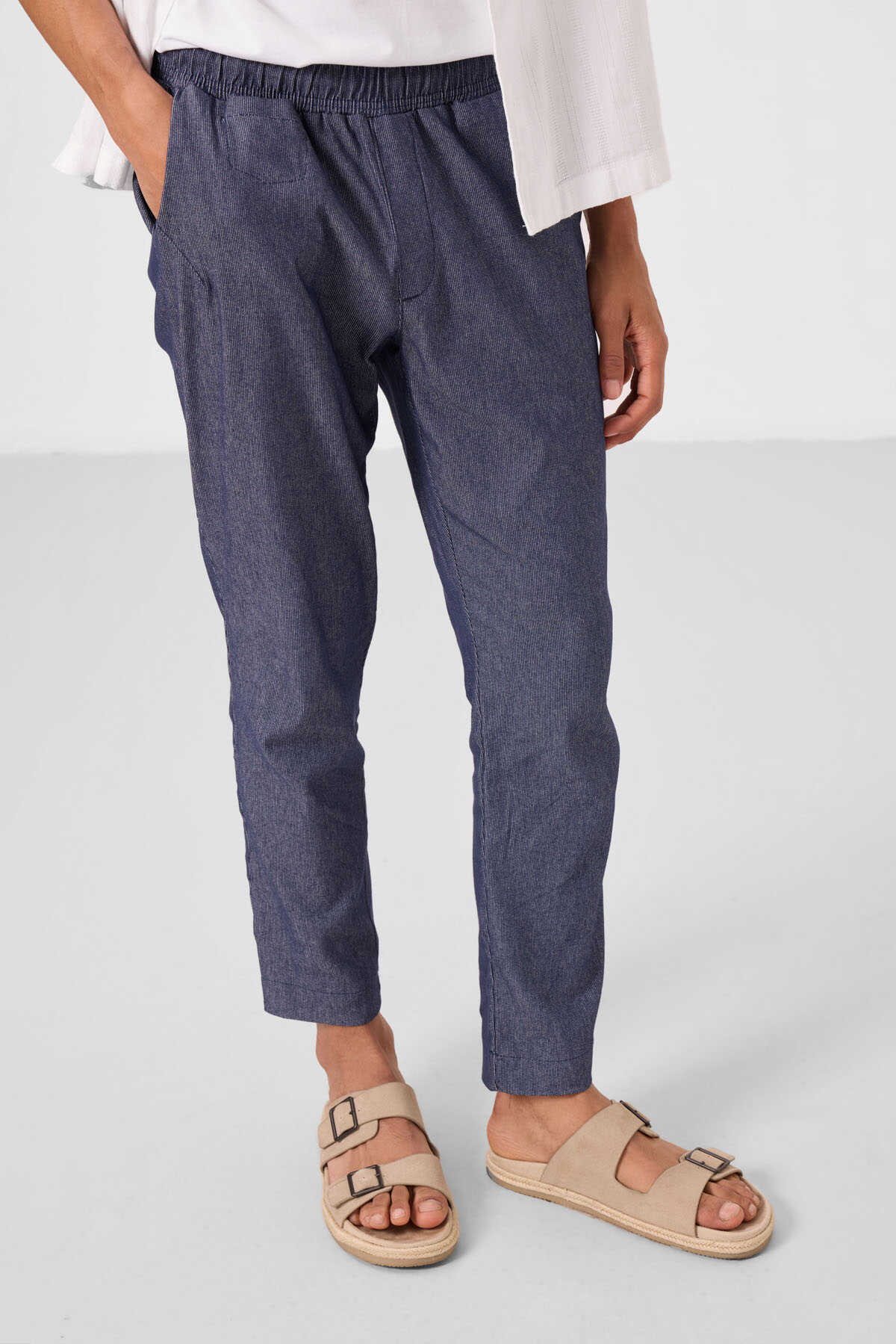 Tommylife Wholesale Standard Fit Woven Lightweight Stretchy Chino Men's Trousers 82177 Black