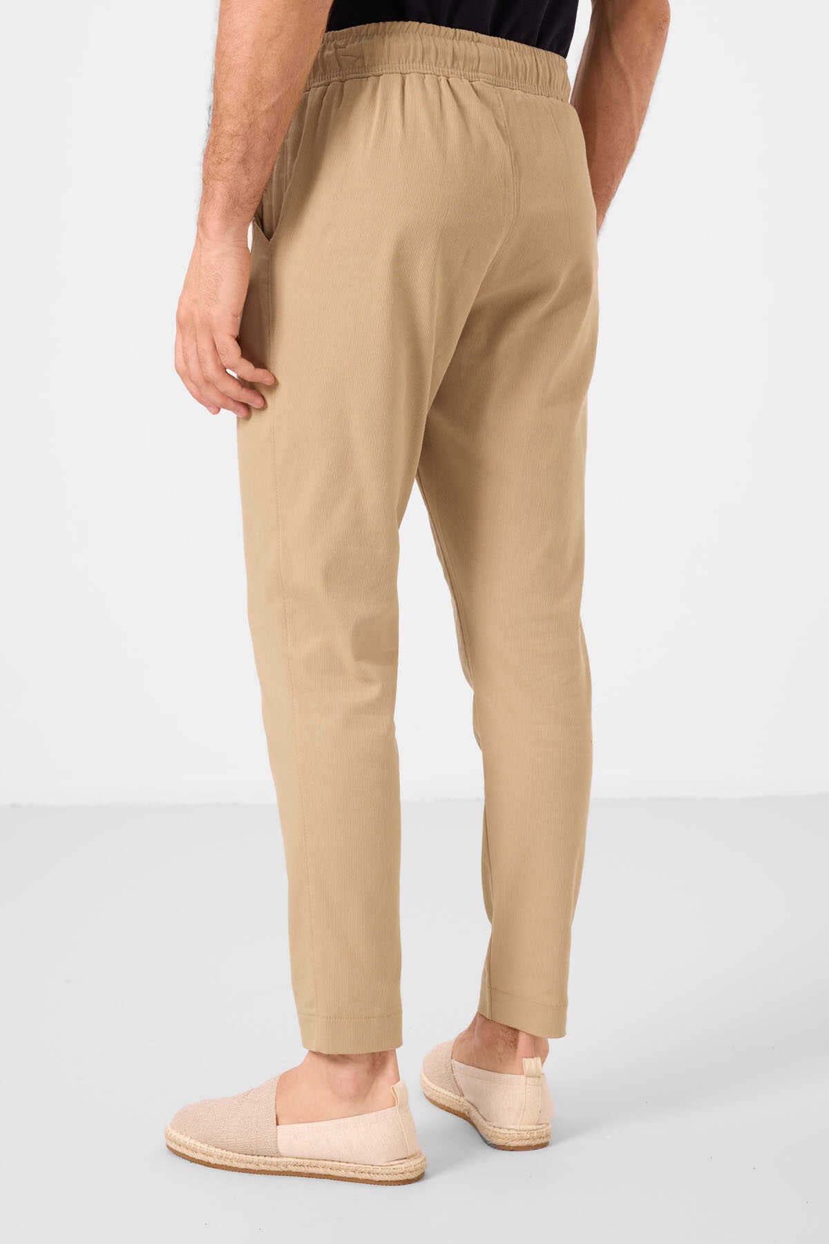 Tommylife Wholesale Standard Fit Woven Lightweight Stretchy Chino Men's Trousers 82177 Black