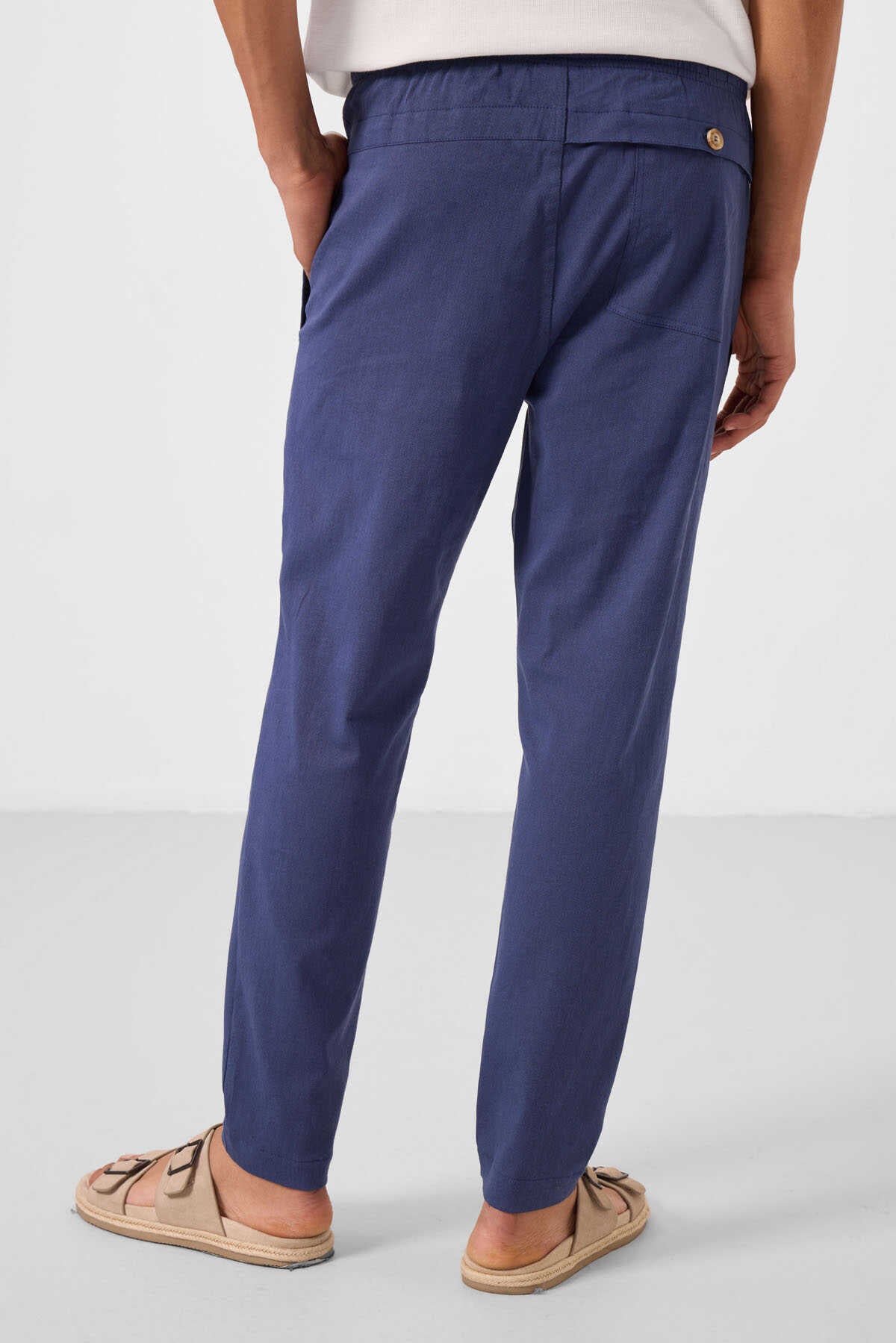 Tommylife Wholesale Standard Fit Woven Lightweight Stretchy Chino Men's Trousers 82179 Royal Blue