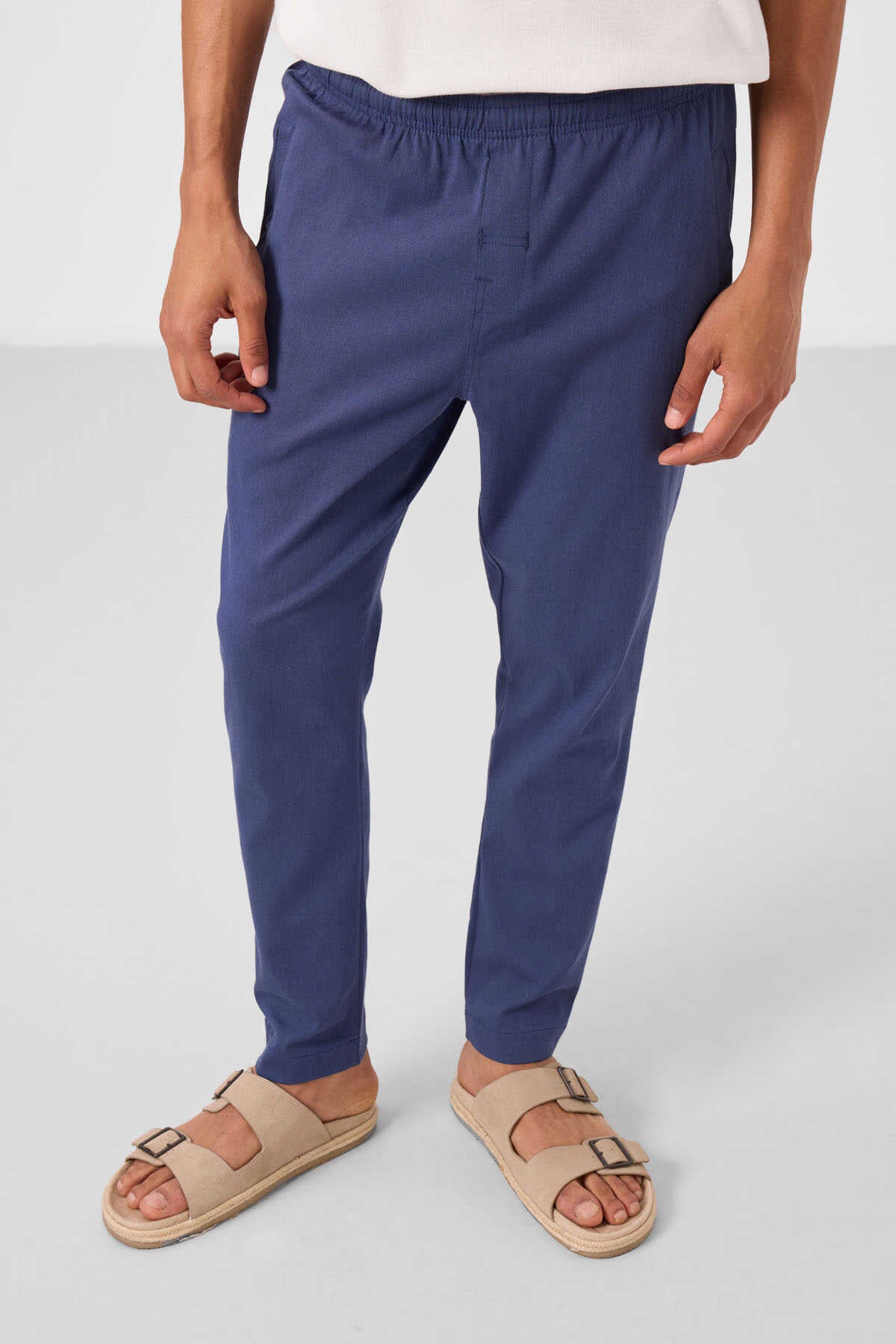 Tommylife Wholesale Standard Fit Woven Lightweight Stretchy Chino Men's Trousers 82179 Royal Blue