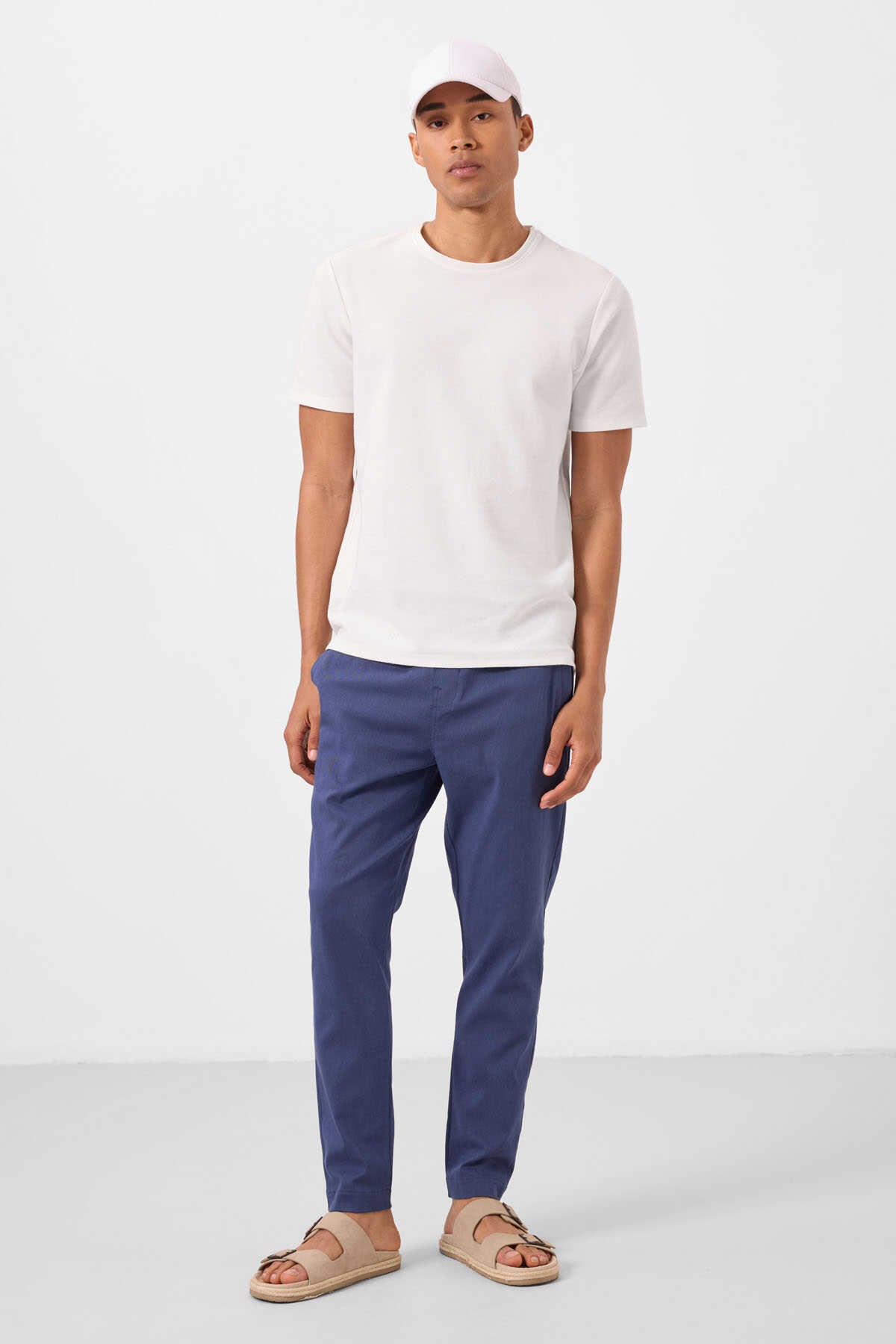 Tommylife Wholesale Standard Fit Woven Lightweight Stretchy Chino Men's Trousers 82179 Royal Blue
