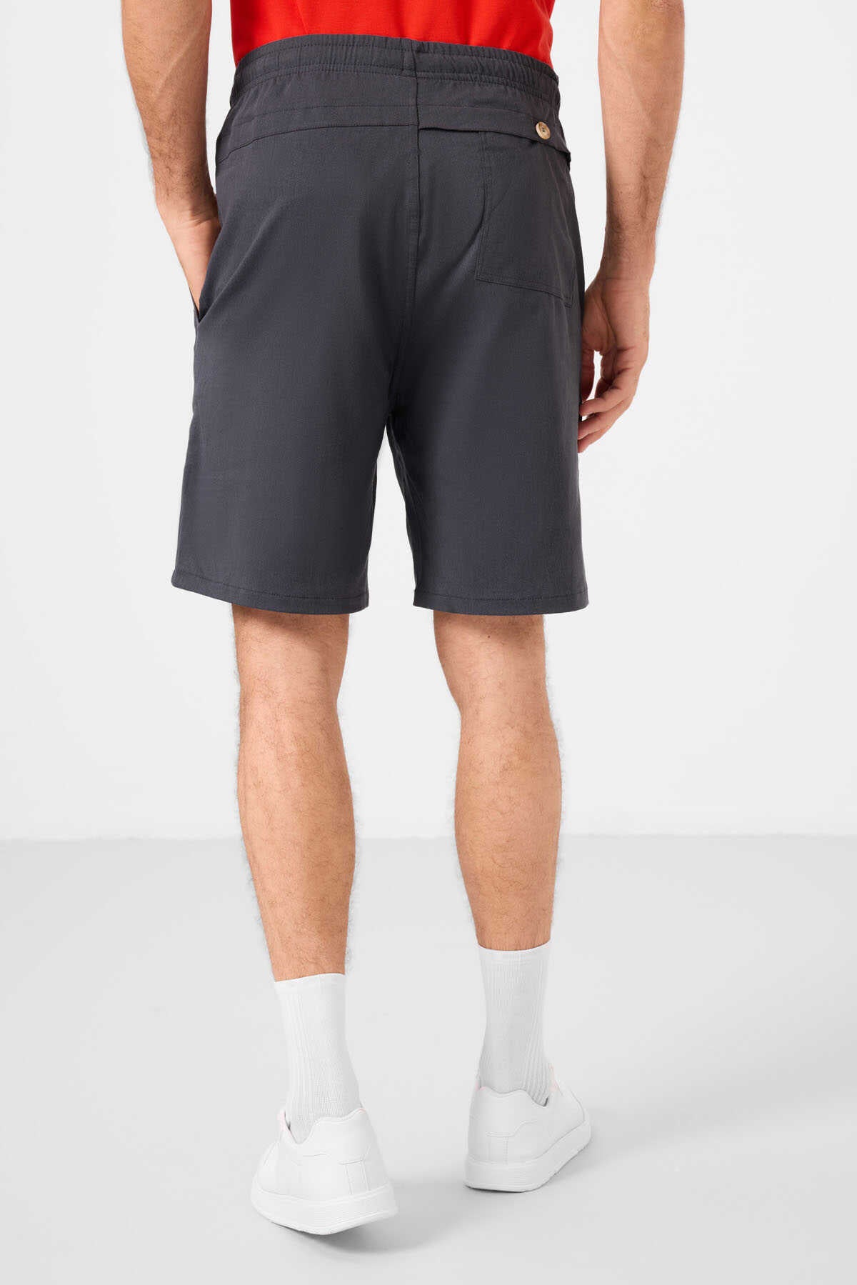 Tommylife Wholesale Standard Fit Woven Lightweight Flexible Chino Men's Shorts 81292 Gray