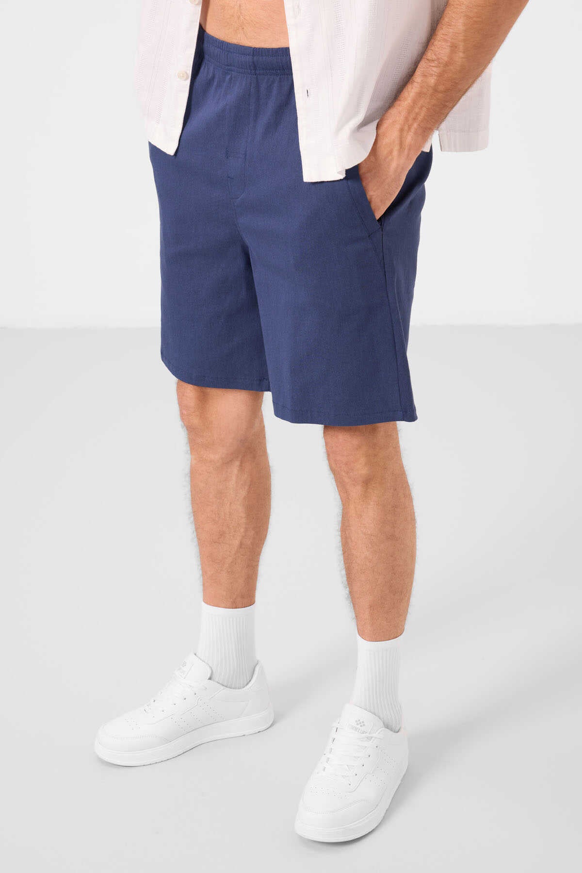 Tommylife Wholesale Standard Fit Woven Lightweight Flexible Chino Men's Shorts 81292 Gray