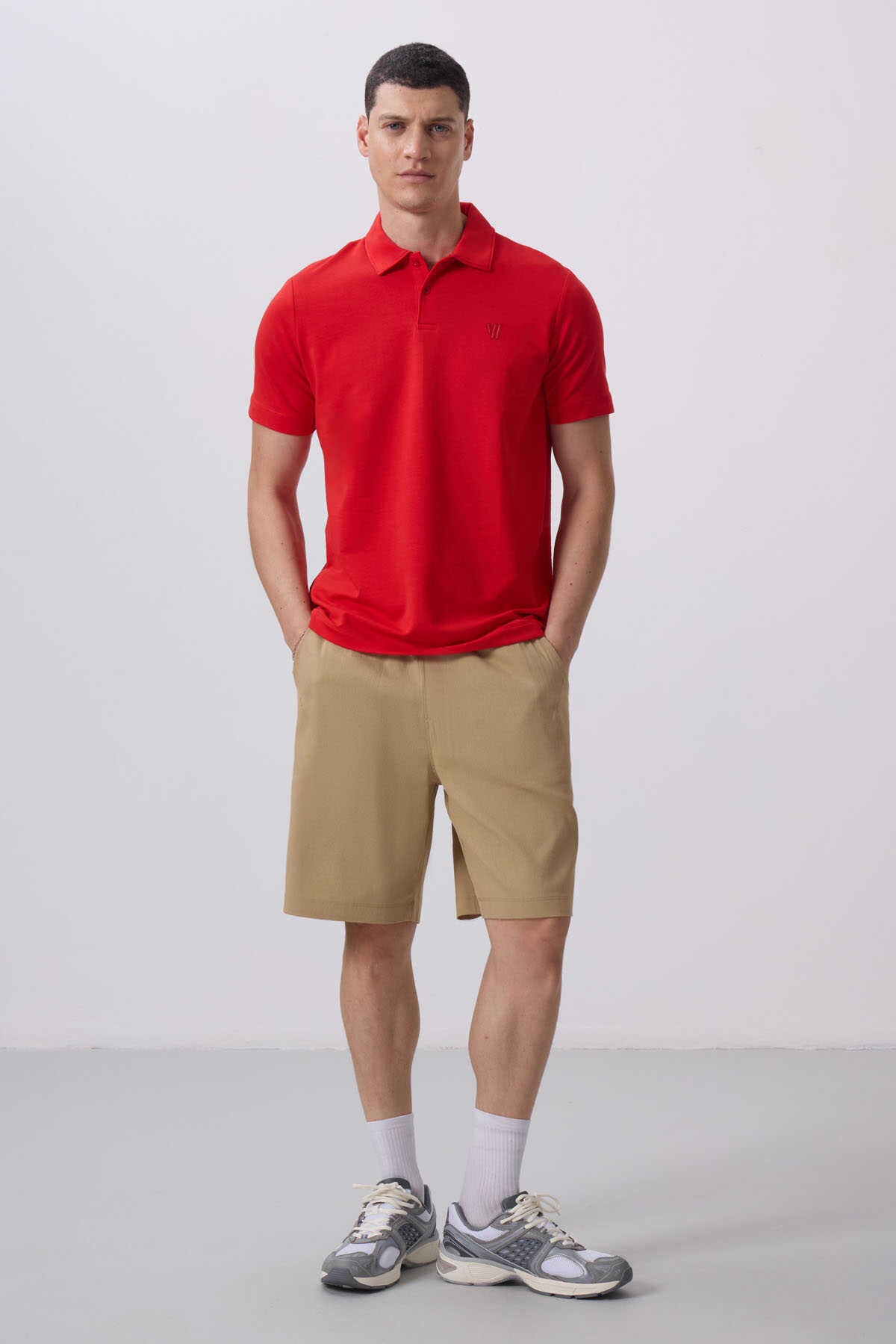 Tommylife Toptan Standart Fit Dokuma Hafif Esnek Chino Şort 81290 Siyah