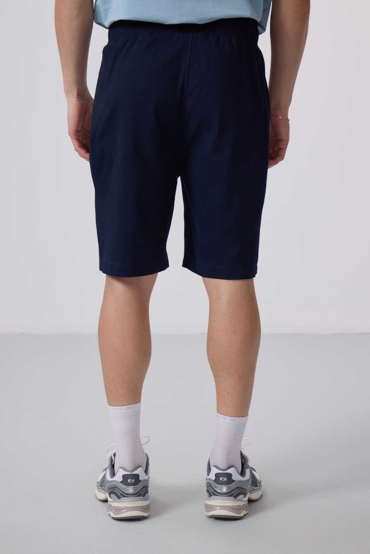 Tommylife Toptan Standart Fit Dokuma Hafif Esnek Chino Şort 81290 Siyah
