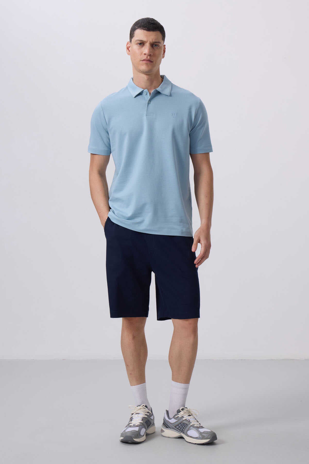 Tommylife Toptan Standart Fit Dokuma Hafif Esnek Chino Şort 81290 Siyah