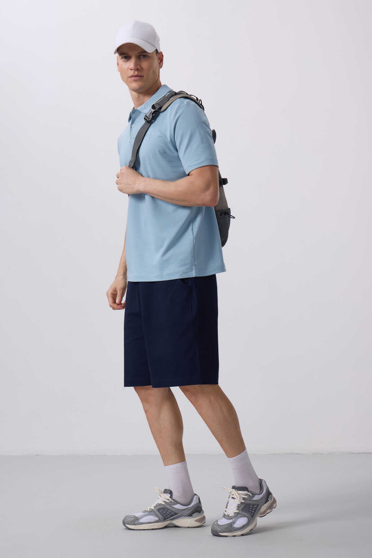 Tommylife Toptan Standart Fit Dokuma Hafif Esnek Chino Şort 81290 Siyah