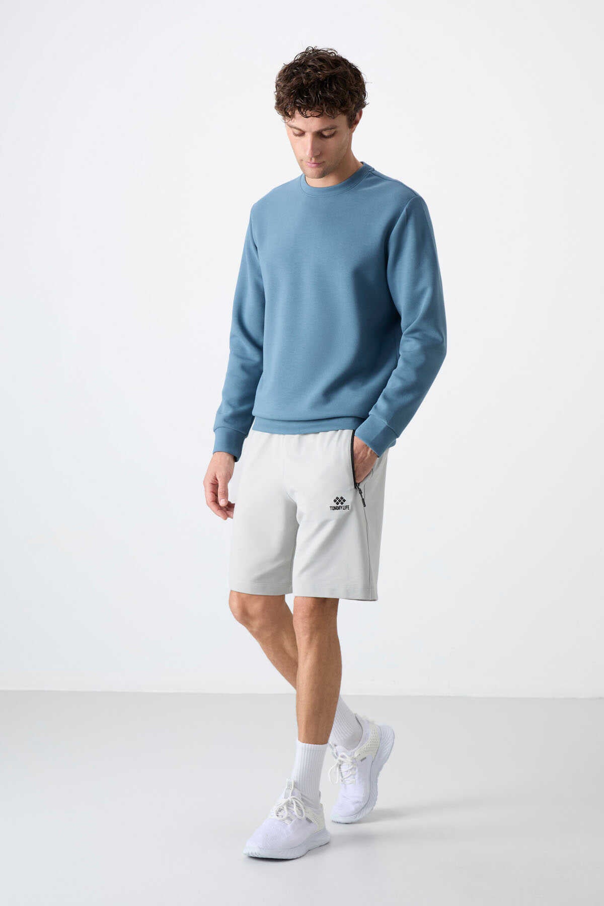 Tommylife Wholesale Standard Fit Basic Men's Shorts 81136 Stone