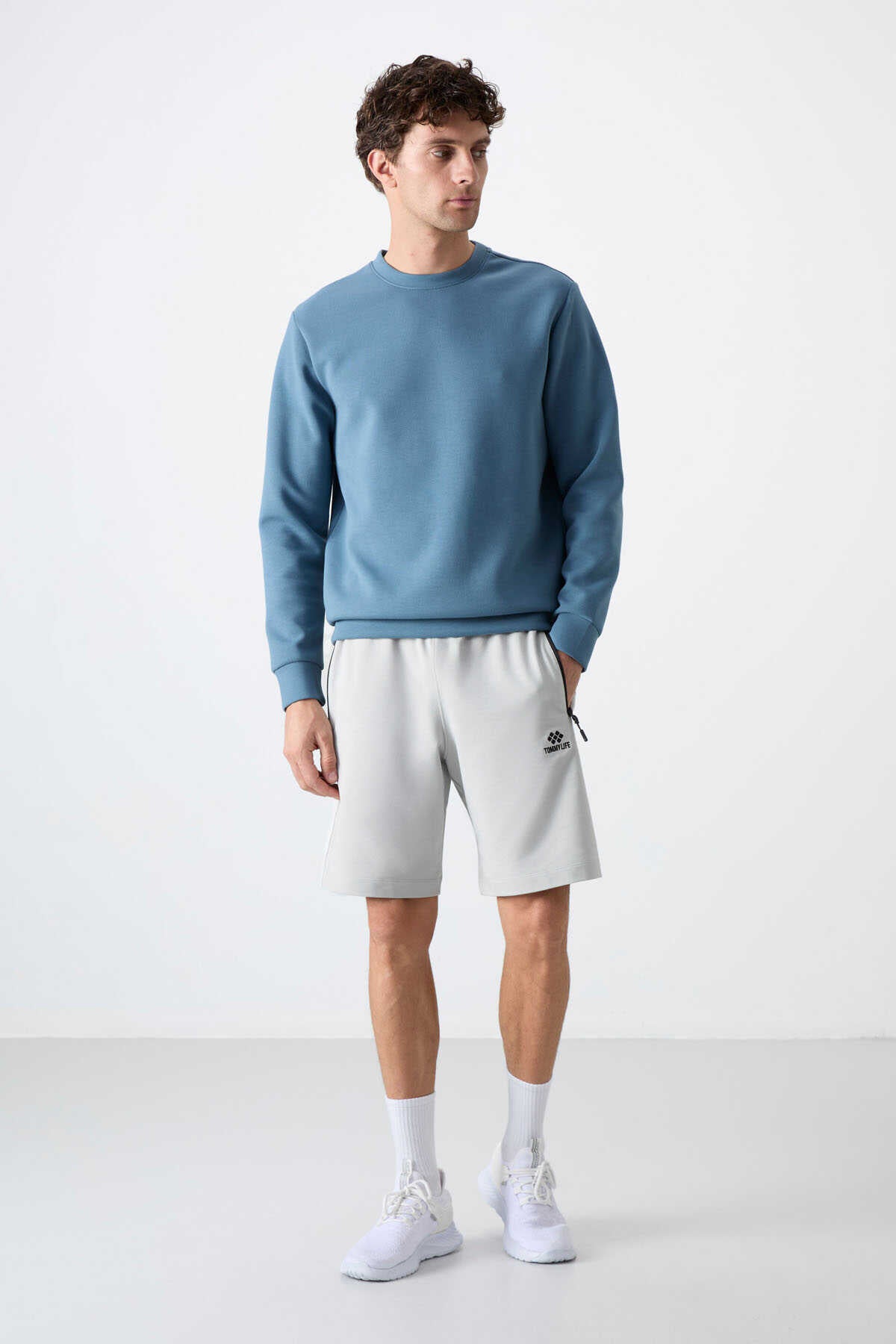 Tommylife Wholesale Standard Fit Basic Men's Shorts 81136 Stone