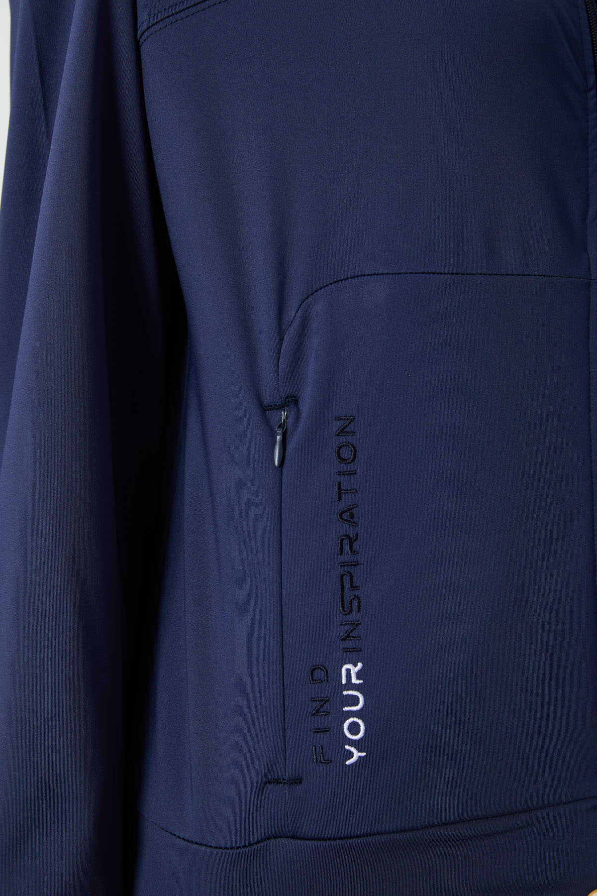 Tommylife Wholesale Standard Fit Hooded Women's Tracksuit 95306 Indigo