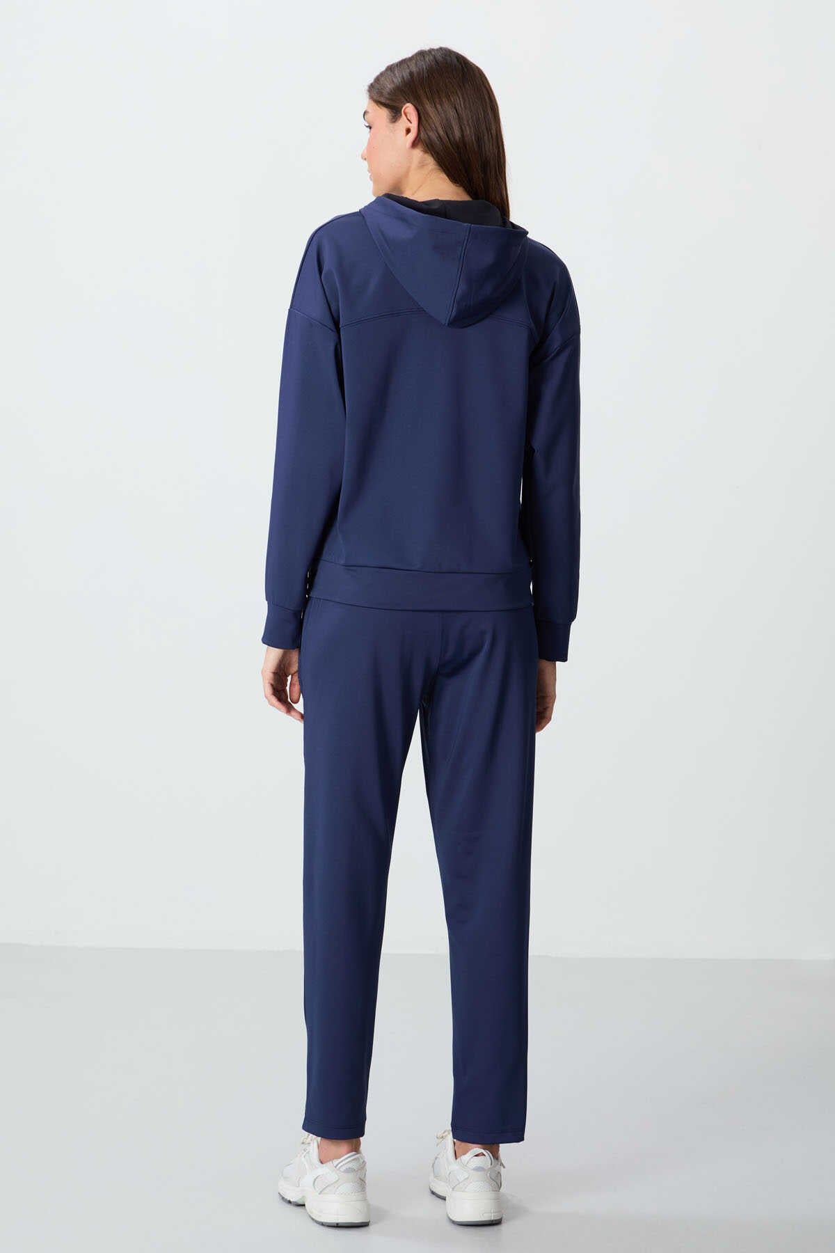 Tommylife Wholesale Standard Fit Hooded Women's Tracksuit 95306 Indigo