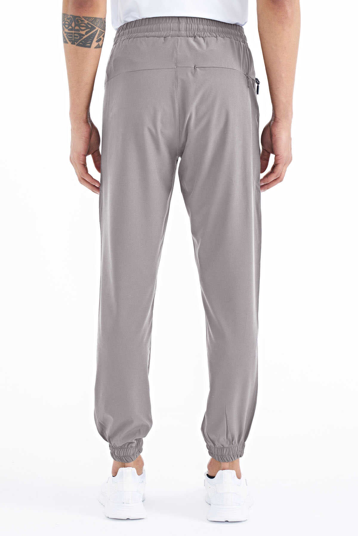Tommylife Wholesale Beige Men's Basic Pocketed Drawstring Relaxed Fit Cuffed Joggers - 84826