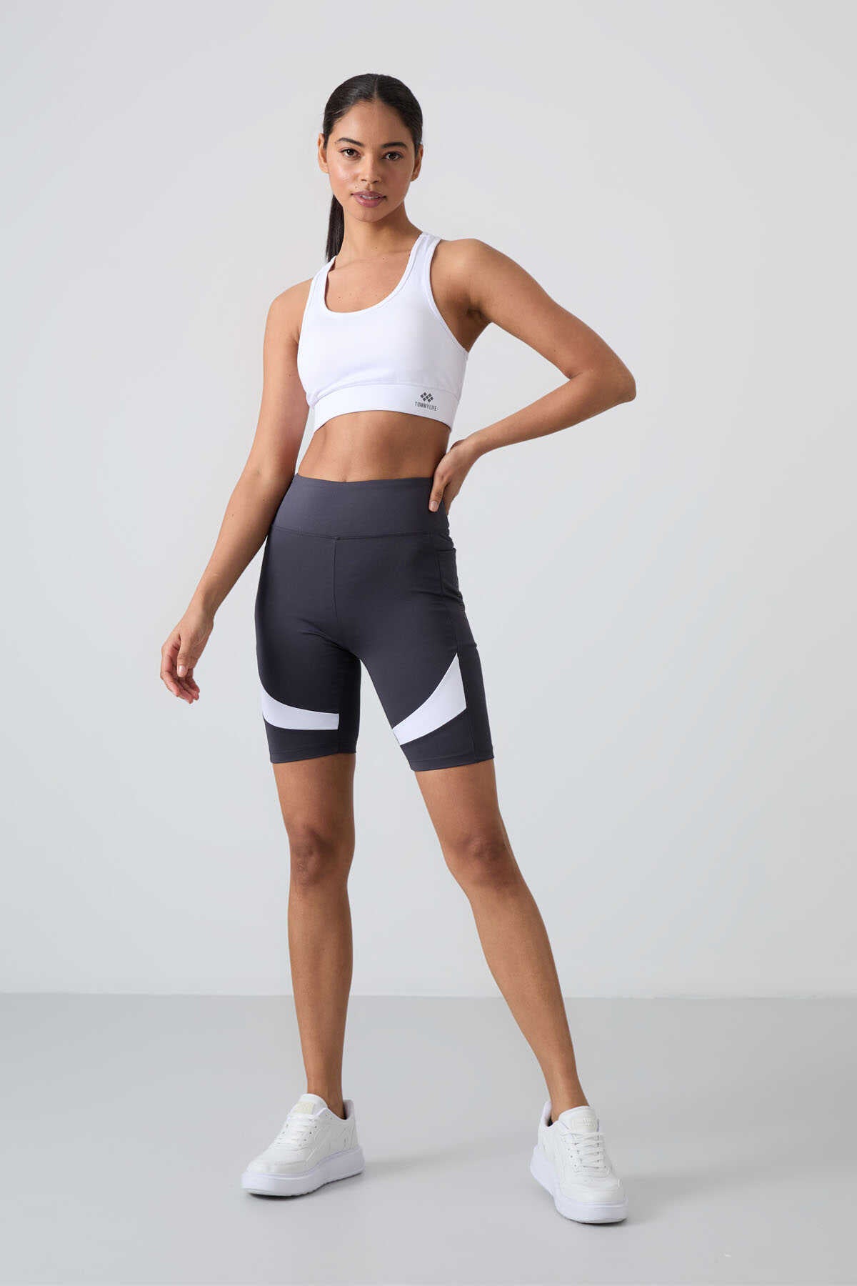 Tommylife Wholesale High Waist Biker Women's Leggings 91012 Black