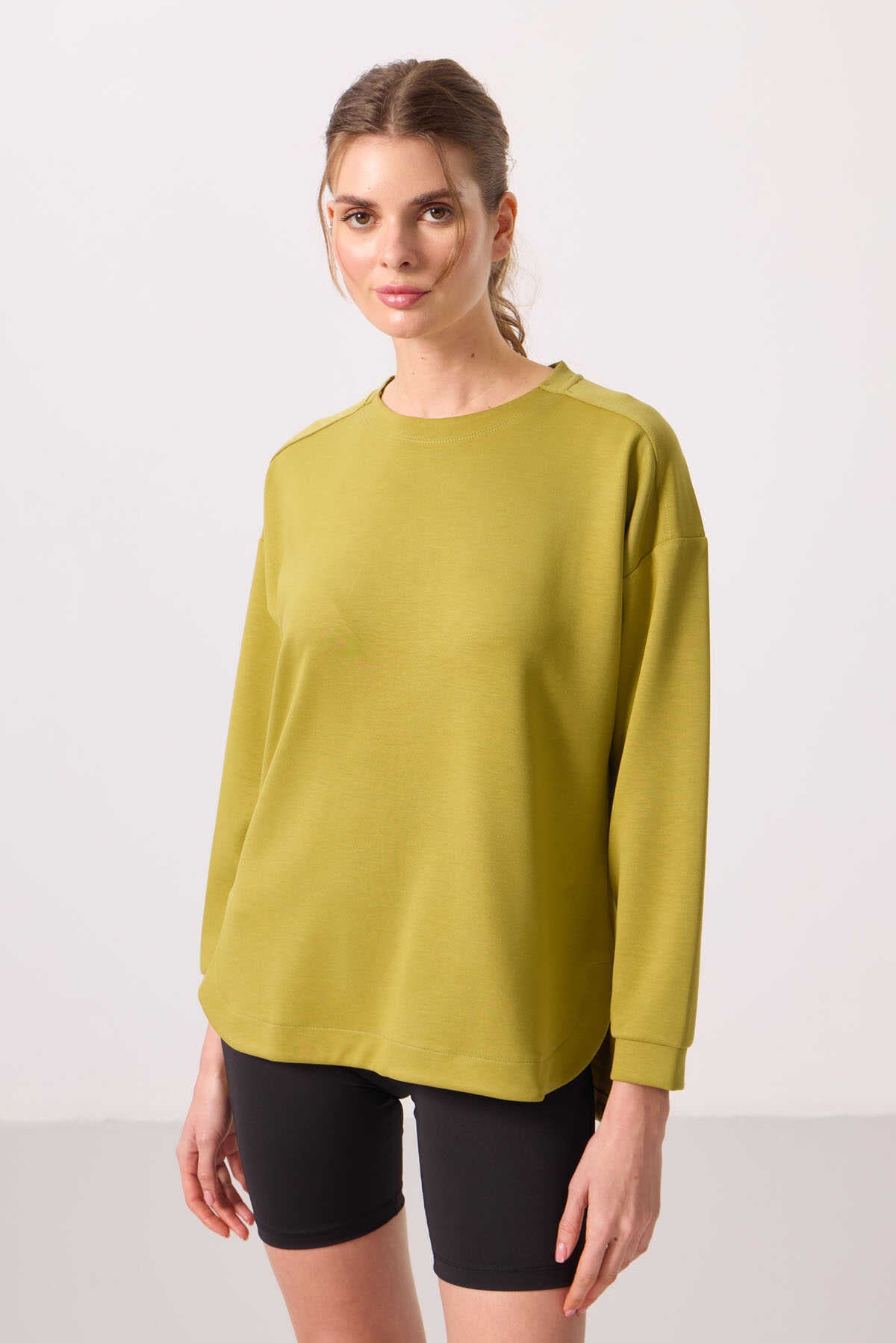 Tommylife Wholesale Soft Texture Crew Neck Comfortable Fit Women's Tunic Sweatshirt - 97305 Royal Blue