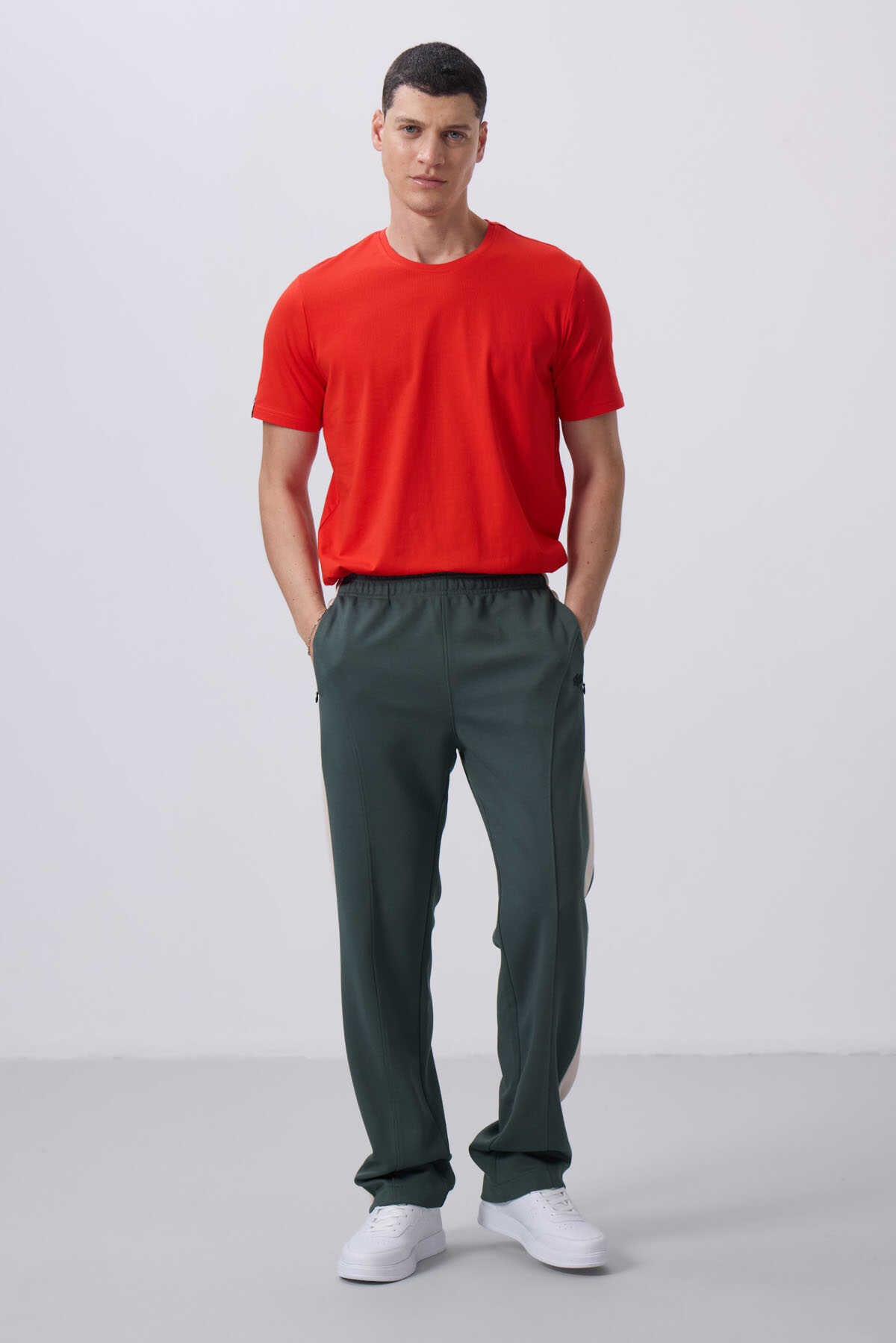 Tommylife Wholesale Textured Surface Standard Fit Palazzo Men's Trousers 82171 Black