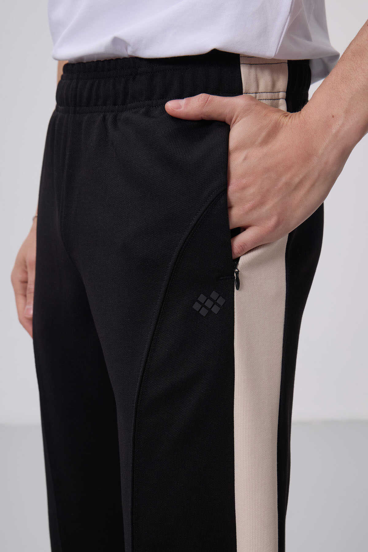 Tommylife Wholesale Textured Surface Standard Fit Palazzo Men's Trousers 82171 Black