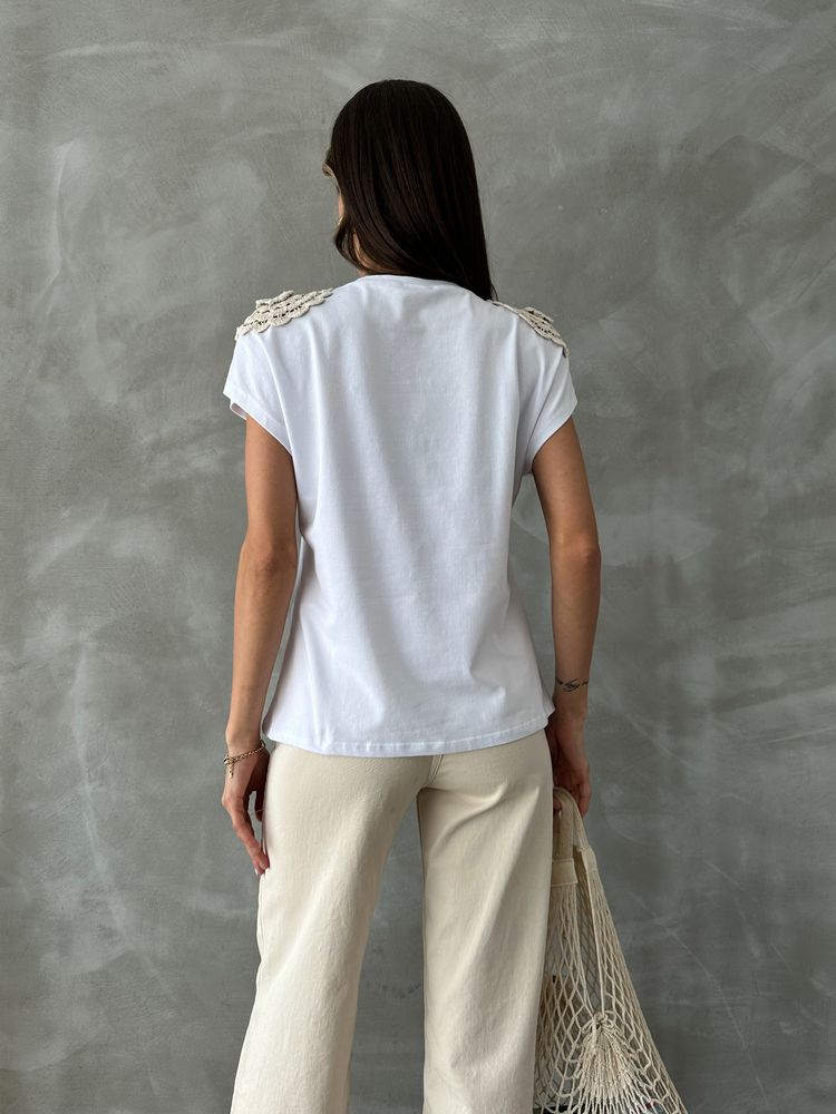 Topshow Beyaz Omuzu Dantelli Toptan T
