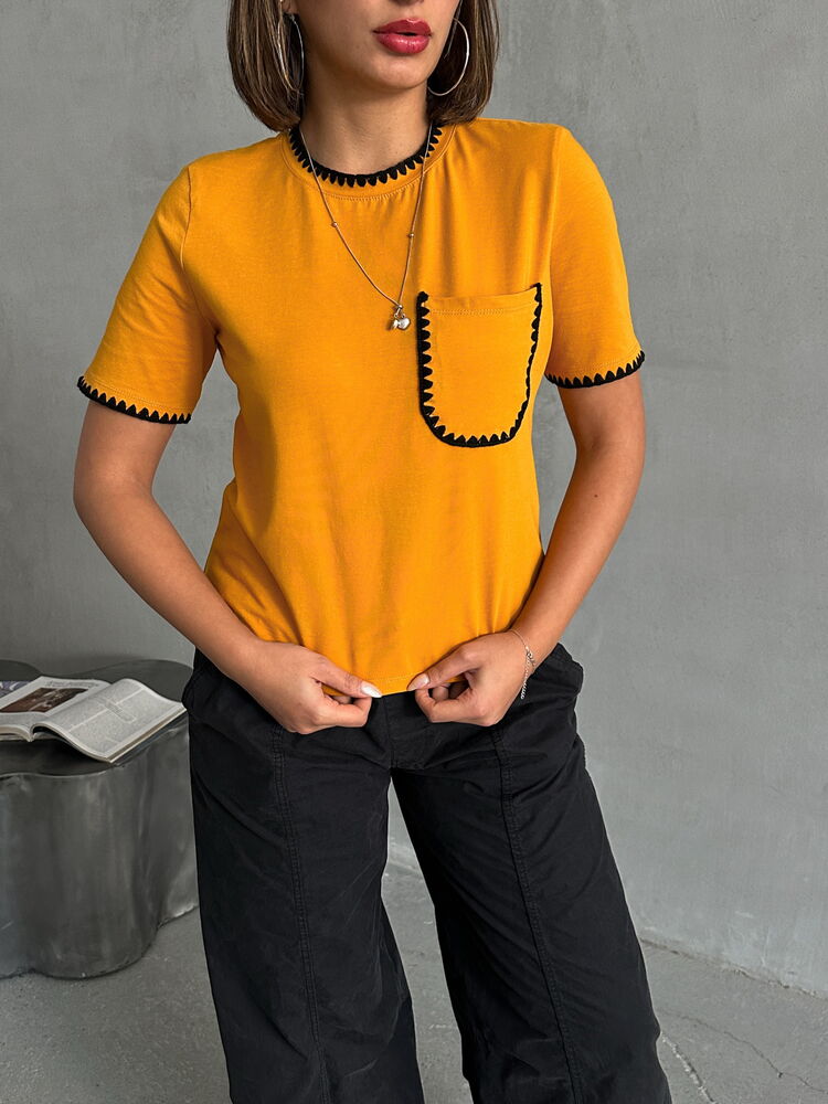 Topshow Hardal Çoban Dikişli Toptan T