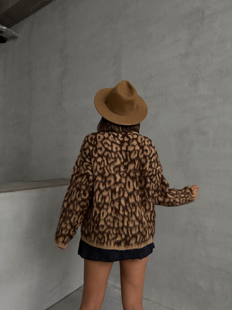 Leopar Triko Toptan Hırka