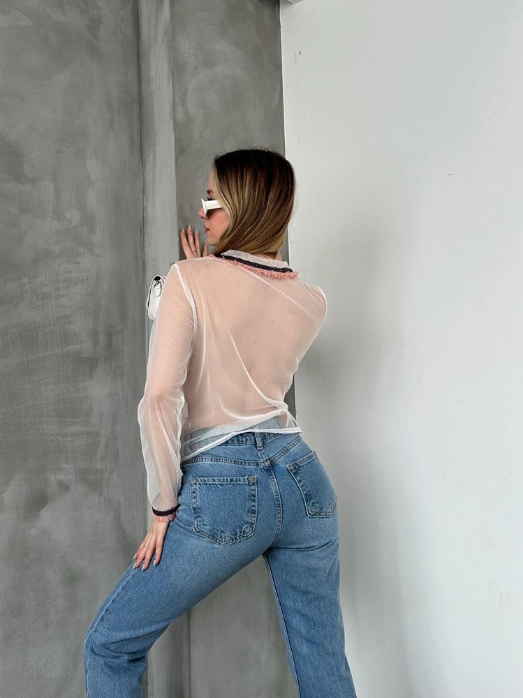 Tül Detaylı Toptan Bluz