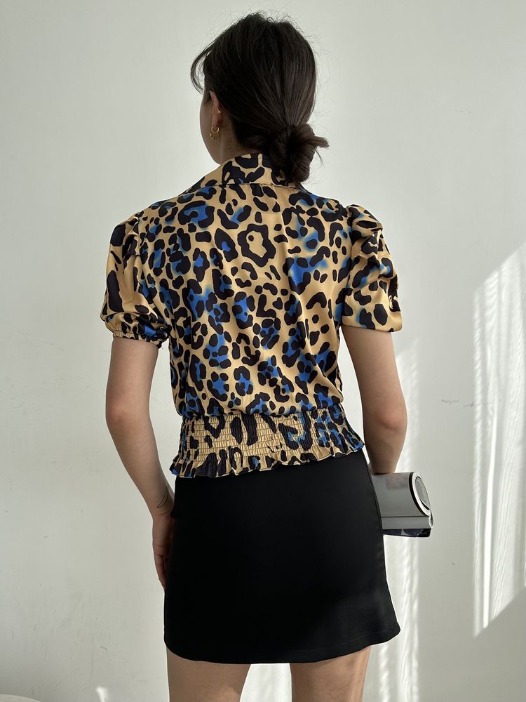 Topshow Leopar Saks Beli Gipeli Ouzu Pileli Toptan Gömlek