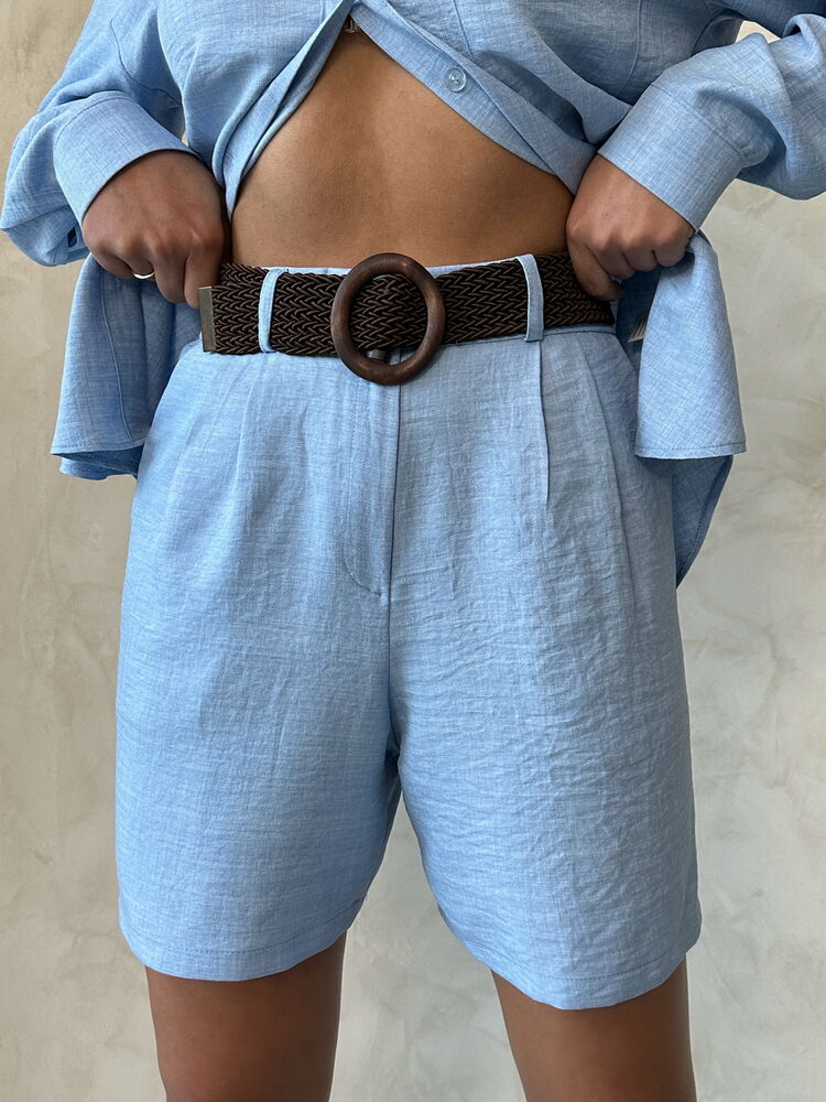 TOPSHOW Mavi Kemerli Toptan Şort