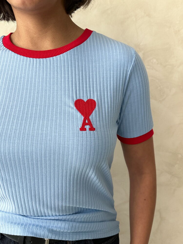 Topshow Mavi Kırmızı Nakışlı Toptan T Shirt