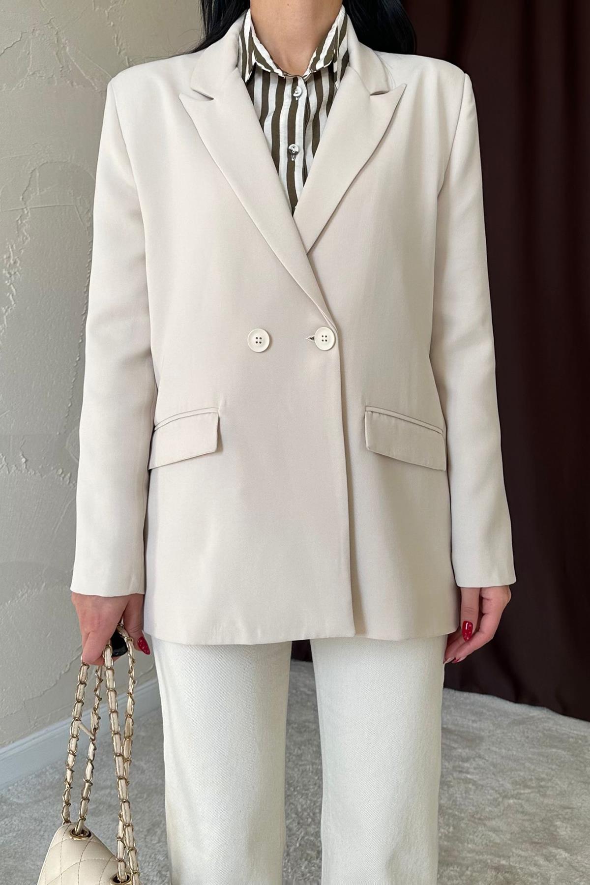 Toptan Bej Blazer Ceket
