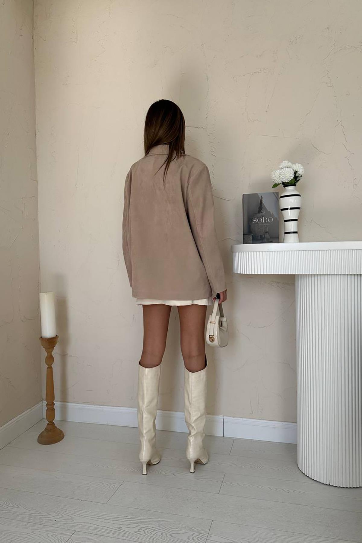 Toptan Bej Blazer Süet Ceket