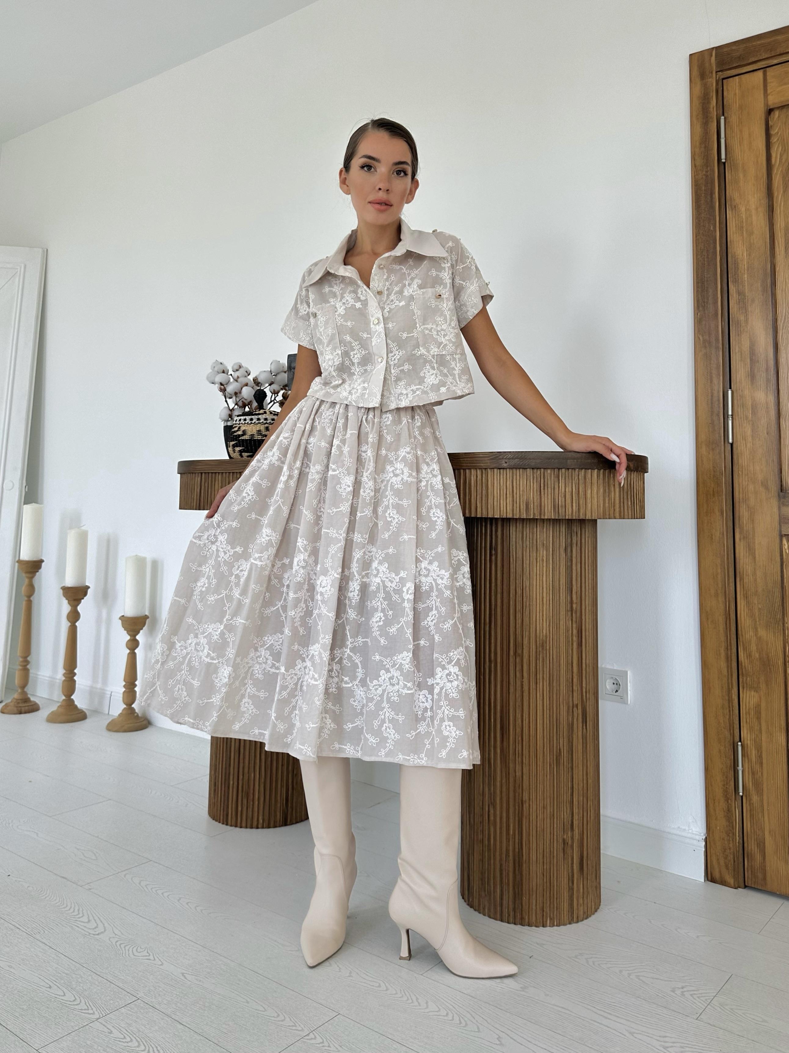 Toptan Bej Gömlek Ve Etek Takım Bej L