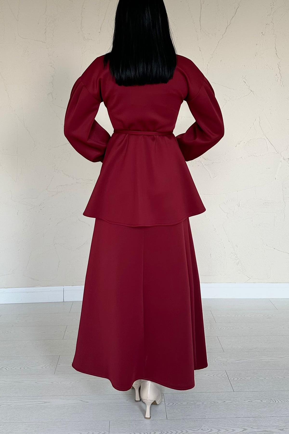 Toptan Bordo Gül Detaylı Takım
