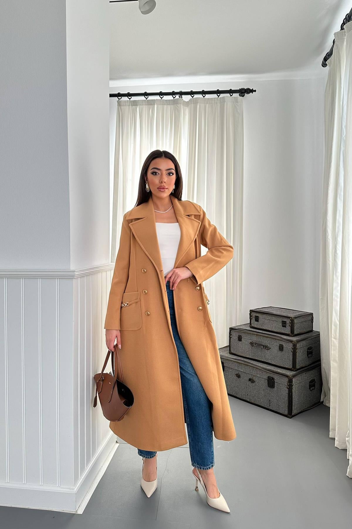 Toptan Camel Cep Zincirli Kaban Camel L