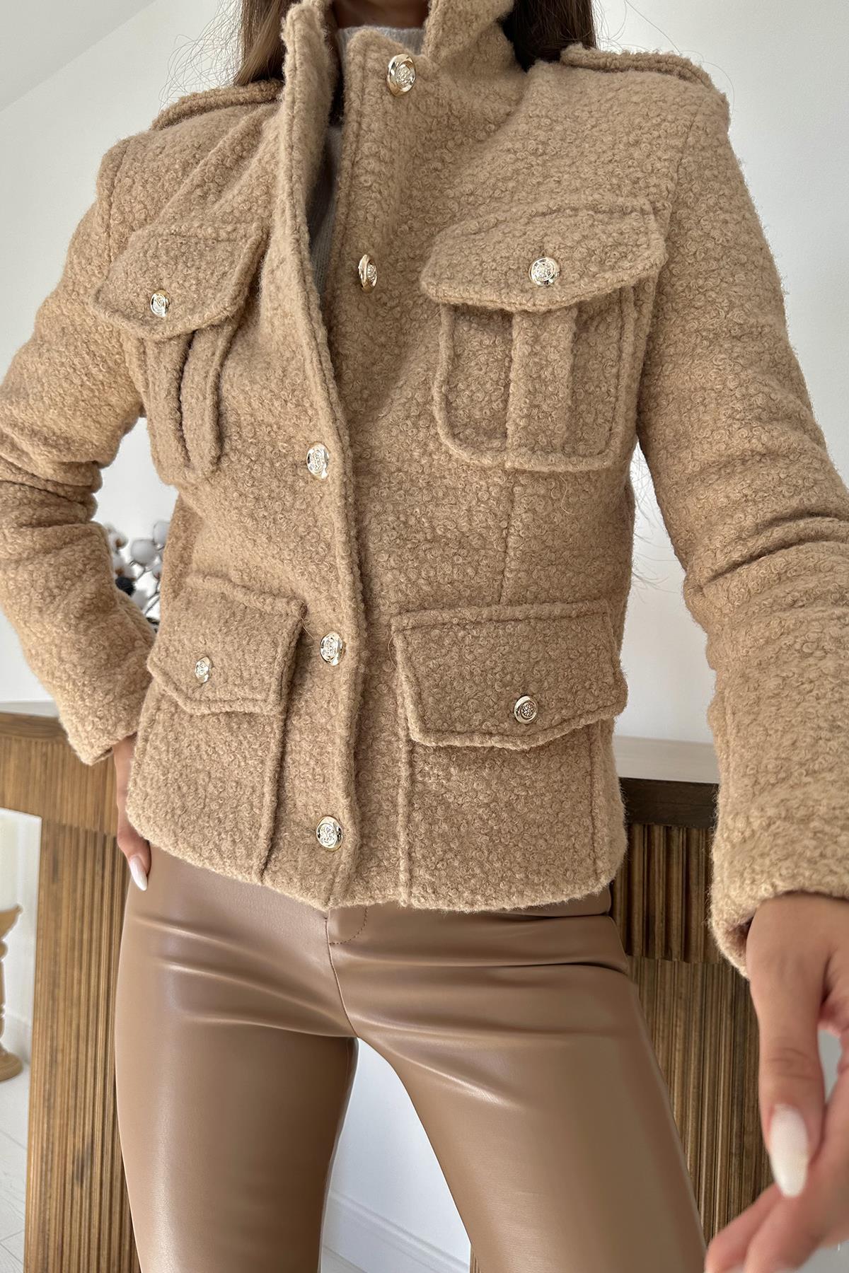 Toptan Camel Cepli Yumoş Ceket