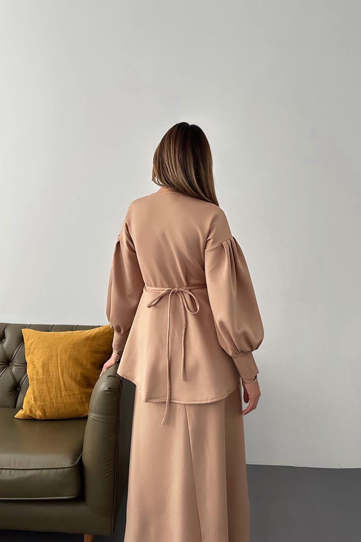 Toptan Camel Gül Detaylı Takım
