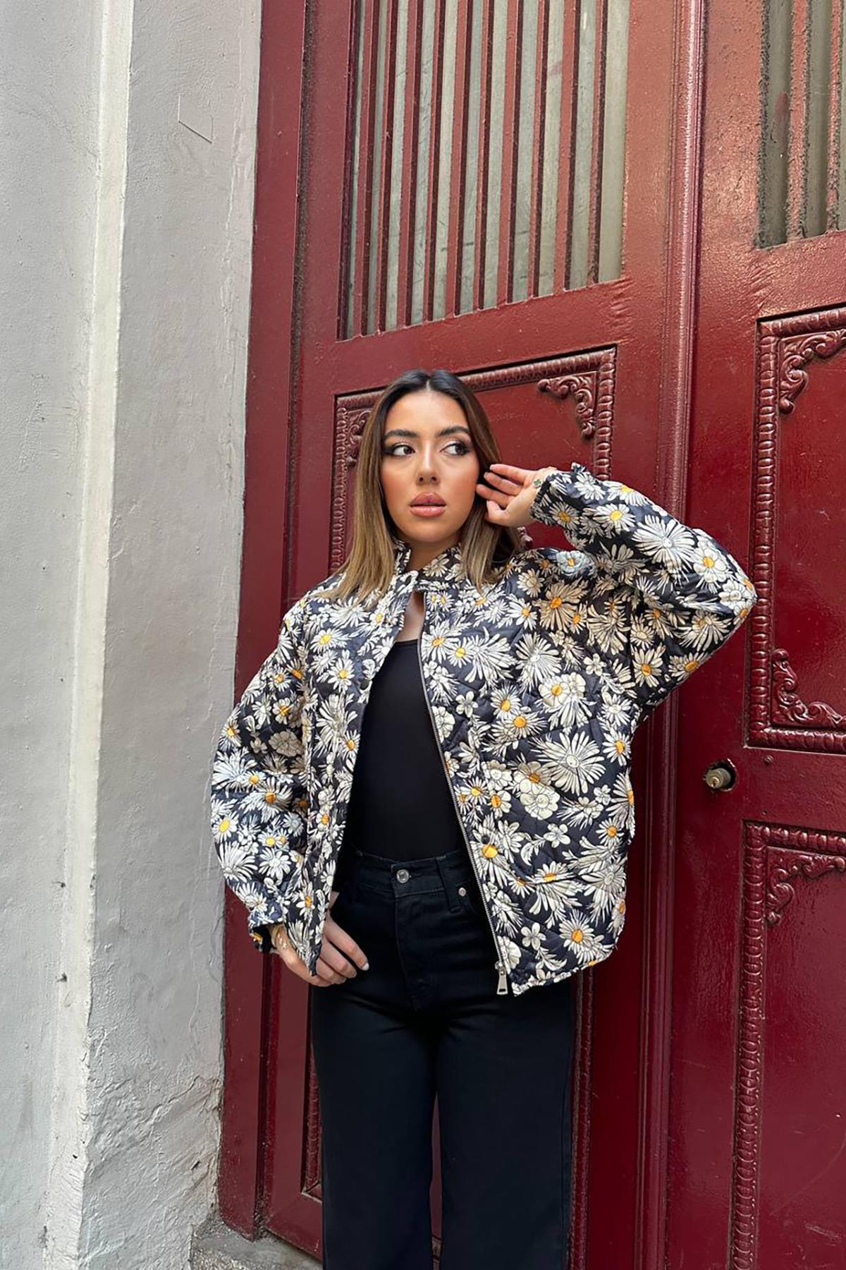 Toptan Desenli Papatya Desen Mont Desenli L