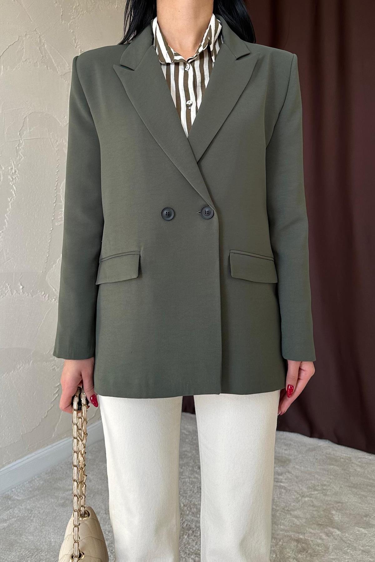 Toptan Haki Blazer Ceket