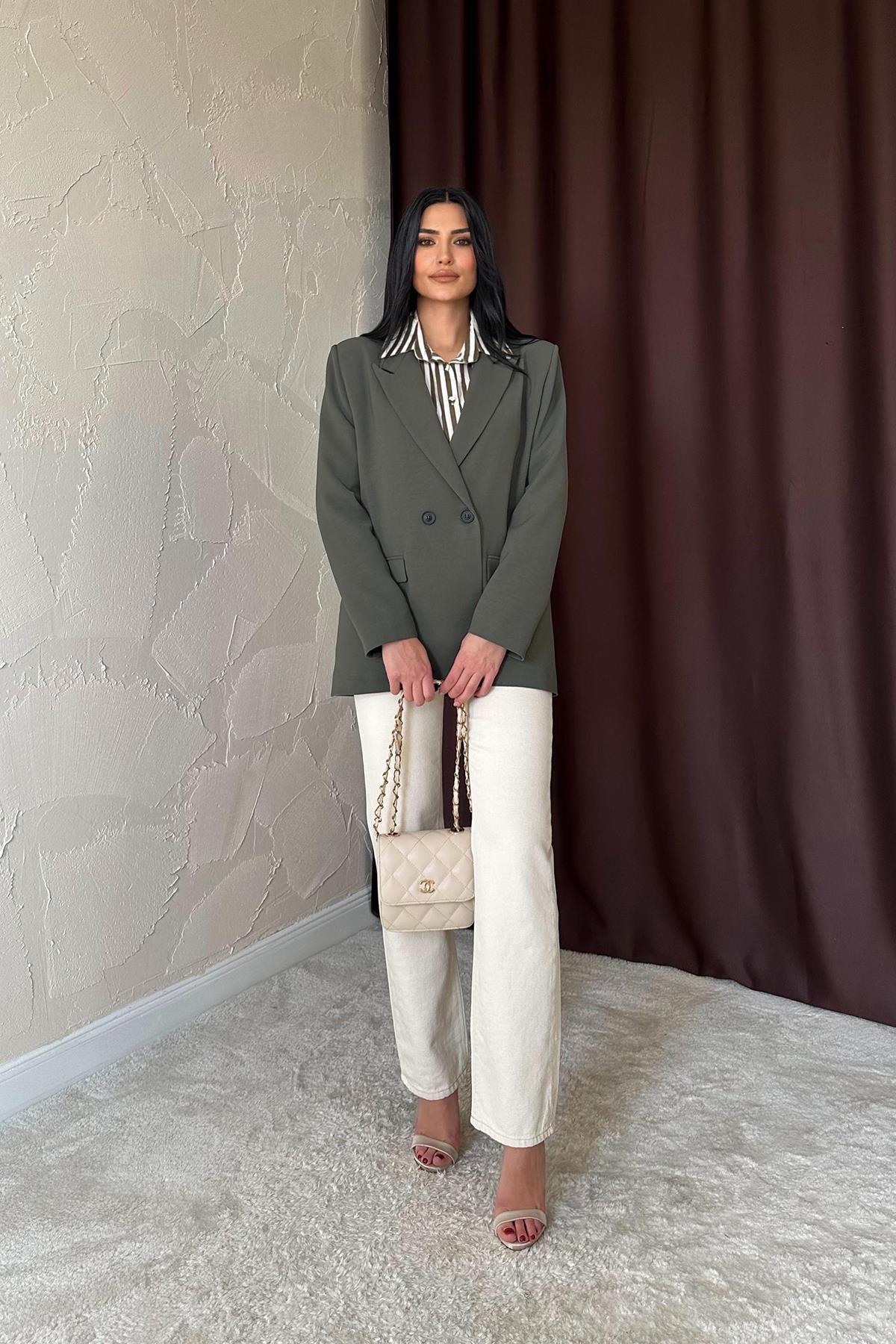 Toptan Haki Blazer Ceket