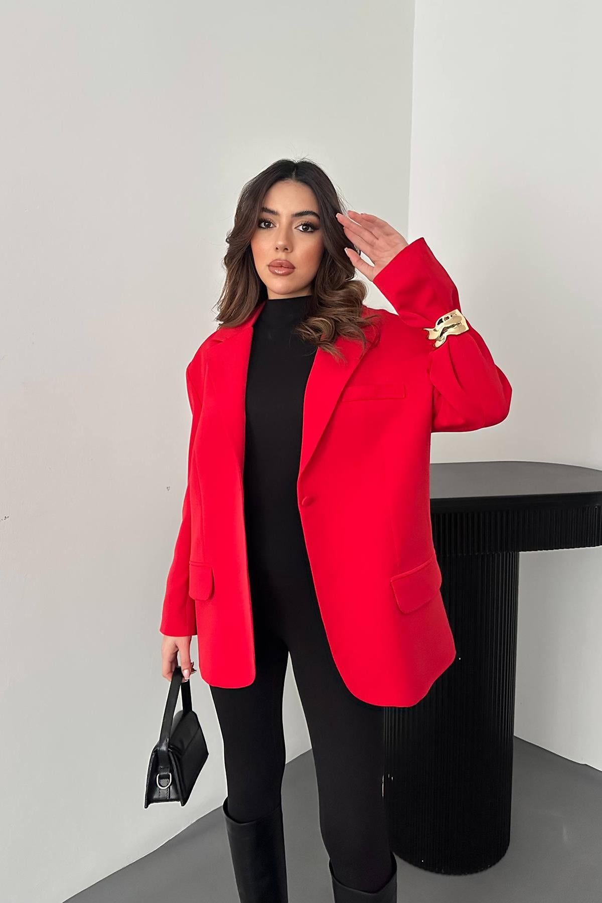 Kırmızı Oversize Ceket