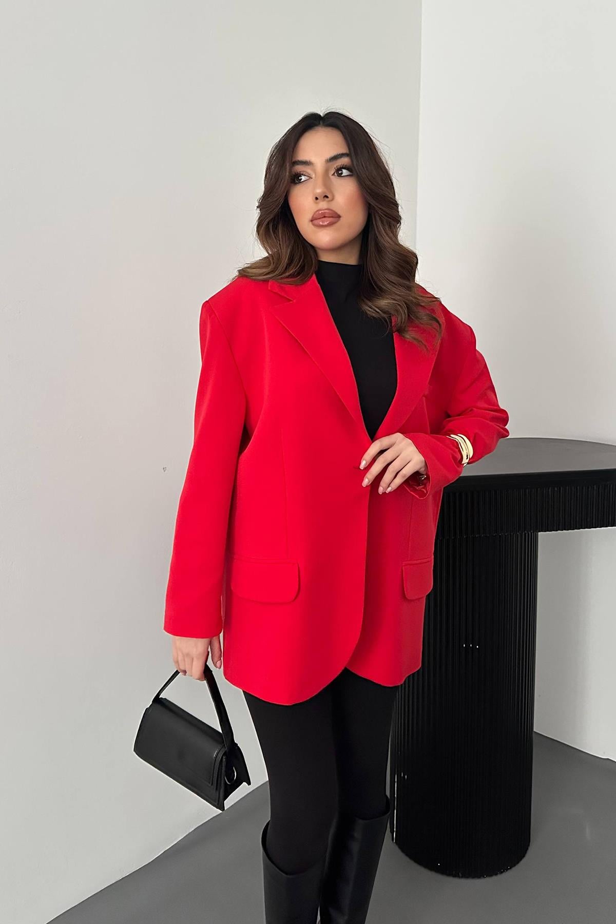 Kırmızı Oversize Ceket