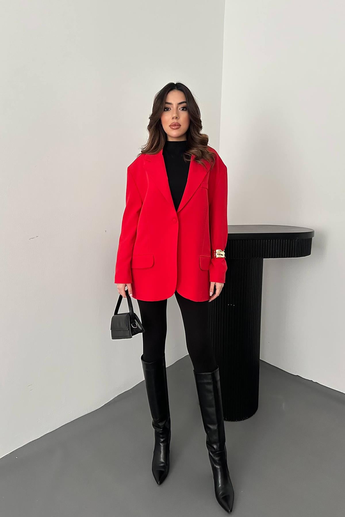 Kırmızı Oversize Ceket