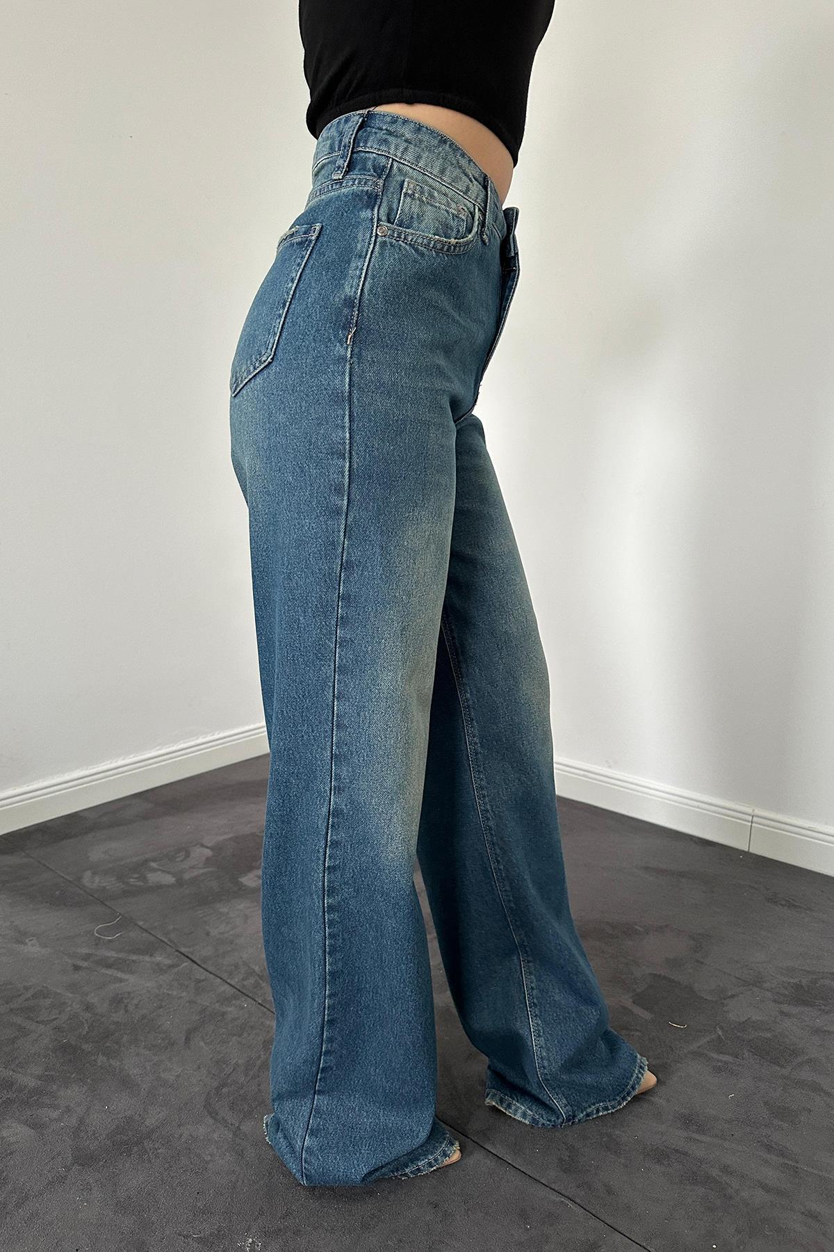 Toptan Lacivert Comfy Jeans Pantolon